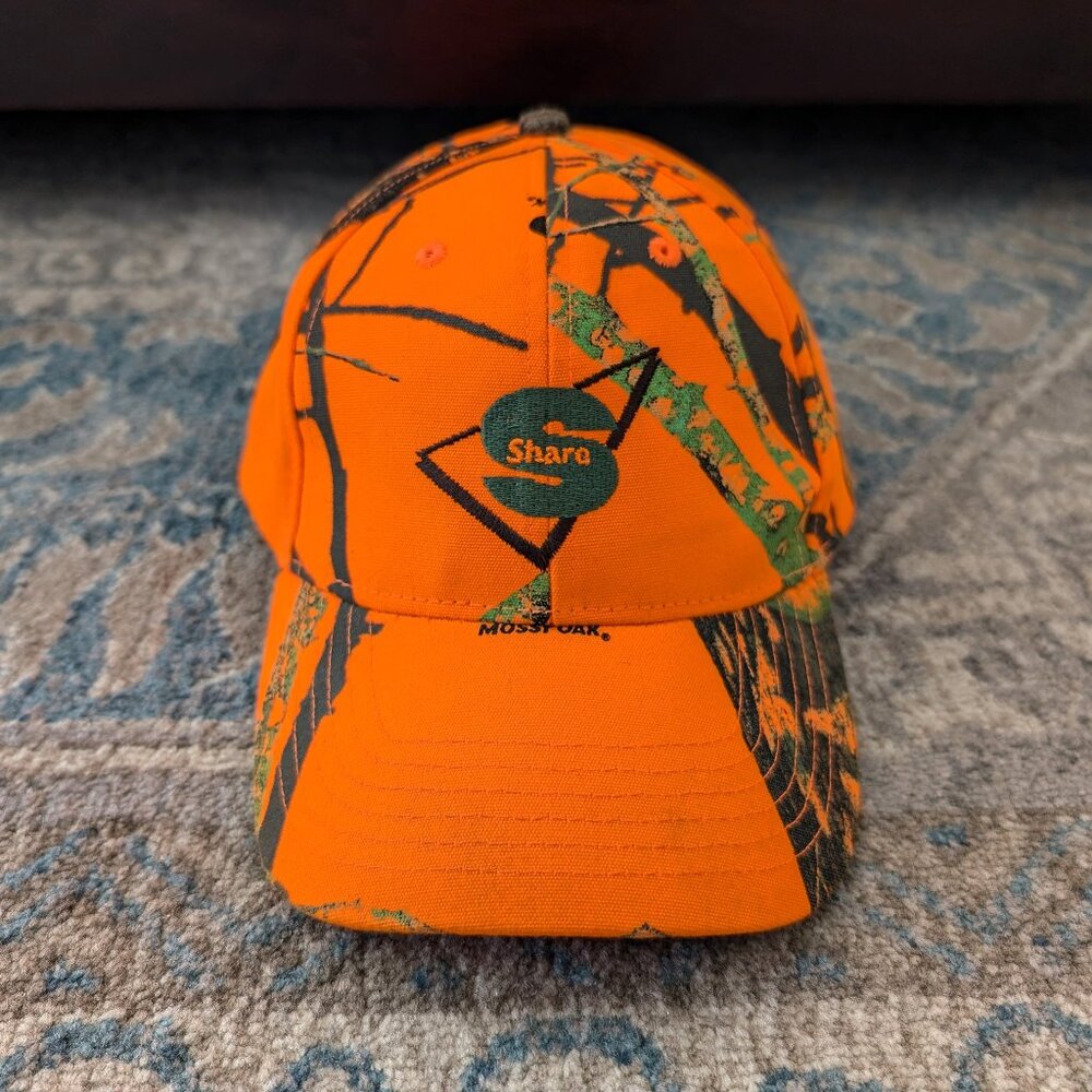 KATI Baseball Hat Unisex OS Orange Mossy Oak‎ Flex Strap Logo Hunting Sports Cap